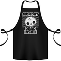 Monday Dead Inside Work Skull Cotton Apron 100% Organic Black