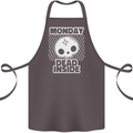 Monday Dead Inside Work Skull Cotton Apron 100% Organic Dark Grey