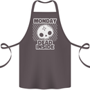 Monday Dead Inside Work Skull Cotton Apron 100% Organic Dark Grey