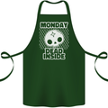 Monday Dead Inside Work Skull Cotton Apron 100% Organic Forest Green