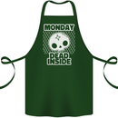 Monday Dead Inside Work Skull Cotton Apron 100% Organic Forest Green