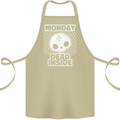 Monday Dead Inside Work Skull Cotton Apron 100% Organic Khaki