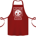 Monday Dead Inside Work Skull Cotton Apron 100% Organic Maroon
