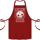 Monday Dead Inside Work Skull Cotton Apron 100% Organic Maroon