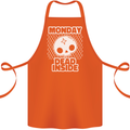Monday Dead Inside Work Skull Cotton Apron 100% Organic Orange