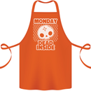 Monday Dead Inside Work Skull Cotton Apron 100% Organic Orange