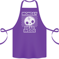 Monday Dead Inside Work Skull Cotton Apron 100% Organic Purple