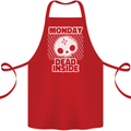 Monday Dead Inside Work Skull Cotton Apron 100% Organic Red