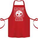 Monday Dead Inside Work Skull Cotton Apron 100% Organic Red