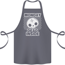Monday Dead Inside Work Skull Cotton Apron 100% Organic Steel