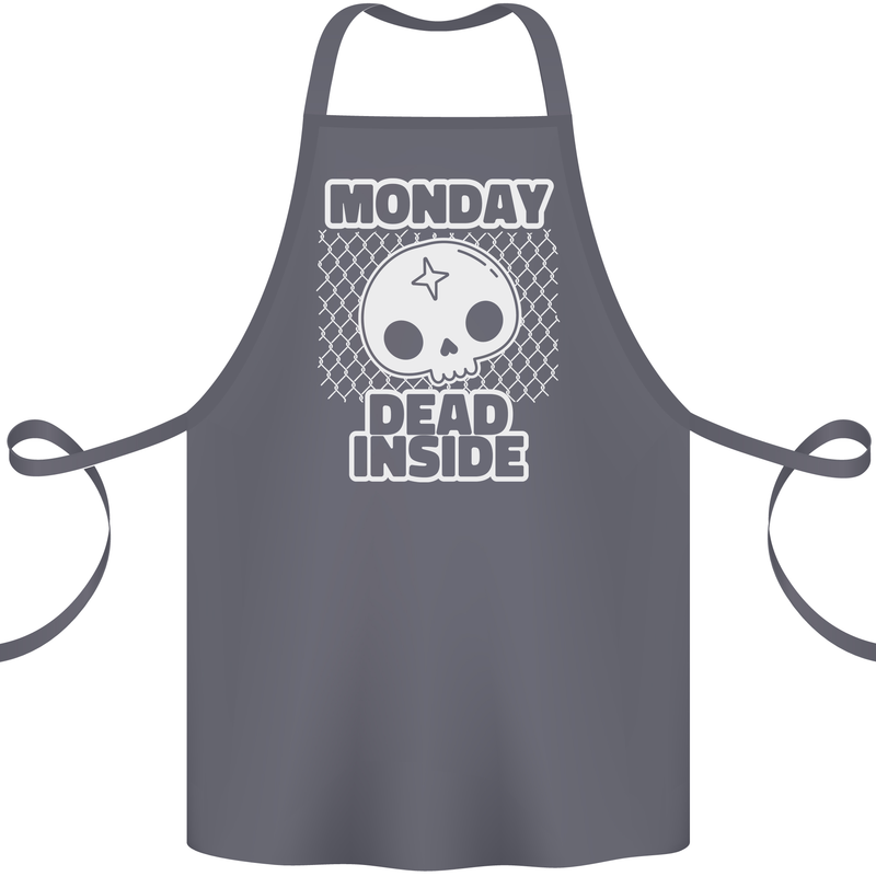 Monday Dead Inside Work Skull Cotton Apron 100% Organic Steel