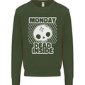 Monday Dead Inside Work Skull Kids Sweatshirt Jumper Forest Green