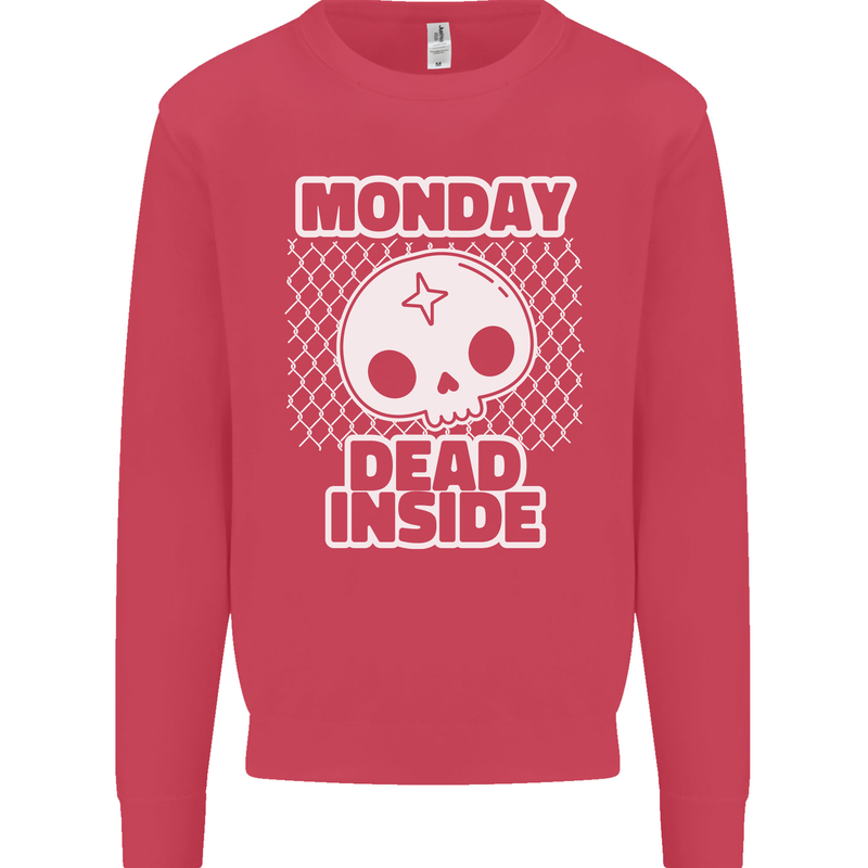 Monday Dead Inside Work Skull Kids Sweatshirt Jumper Heliconia