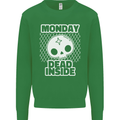Monday Dead Inside Work Skull Kids Sweatshirt Jumper Irish Green