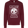 Monday Dead Inside Work Skull Kids Sweatshirt Jumper Maroon