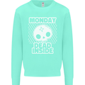 Monday Dead Inside Work Skull Kids Sweatshirt Jumper Peppermint