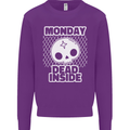 Monday Dead Inside Work Skull Kids Sweatshirt Jumper Purple