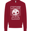 Monday Dead Inside Work Skull Kids Sweatshirt Jumper Red