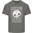 Monday Dead Inside Work Skull Kids T-Shirt Childrens Charcoal