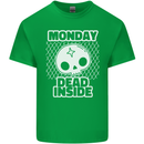Monday Dead Inside Work Skull Kids T-Shirt Childrens Irish Green