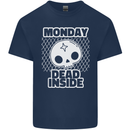 Monday Dead Inside Work Skull Kids T-Shirt Childrens Navy Blue
