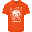 Monday Dead Inside Work Skull Kids T-Shirt Childrens Orange