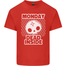 Monday Dead Inside Work Skull Kids T-Shirt Childrens Red