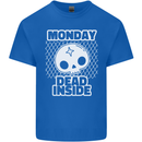 Monday Dead Inside Work Skull Kids T-Shirt Childrens Royal Blue