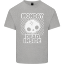 Monday Dead Inside Work Skull Kids T-Shirt Childrens Sports Grey