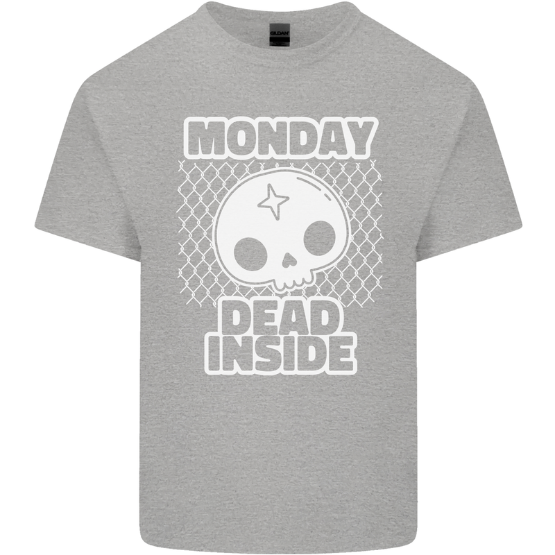 Monday Dead Inside Work Skull Kids T-Shirt Childrens Sports Grey