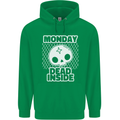 Monday Dead Inside Work Skull Mens 80% Cotton Hoodie Irish Green
