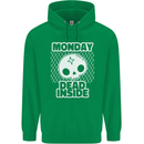 Monday Dead Inside Work Skull Mens 80% Cotton Hoodie Irish Green