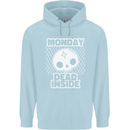 Monday Dead Inside Work Skull Mens 80% Cotton Hoodie Light Blue