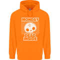 Monday Dead Inside Work Skull Mens 80% Cotton Hoodie Orange