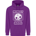 Monday Dead Inside Work Skull Mens 80% Cotton Hoodie Purple