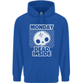 Monday Dead Inside Work Skull Mens 80% Cotton Hoodie Royal Blue