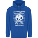 Monday Dead Inside Work Skull Mens 80% Cotton Hoodie Royal Blue