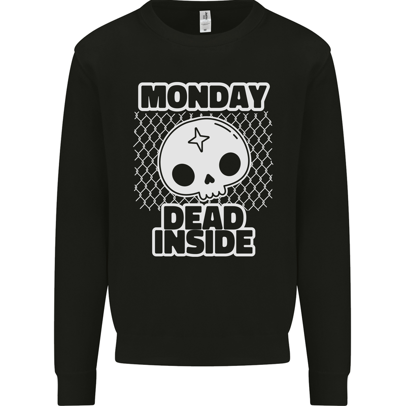 Monday Dead Inside Work Skull Mens Sweatshirt Jumper Black