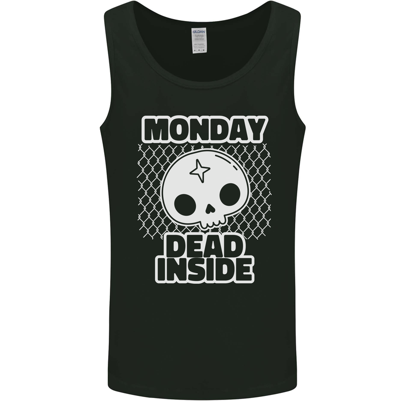 Monday Dead Inside Work Skull Mens Vest Tank Top Black