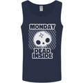 Monday Dead Inside Work Skull Mens Vest Tank Top Navy Blue