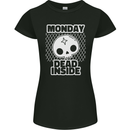 Monday Dead Inside Work Skull Womens Petite Cut T-Shirt Black