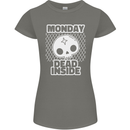 Monday Dead Inside Work Skull Womens Petite Cut T-Shirt Charcoal