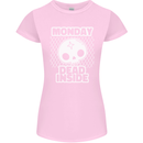 Monday Dead Inside Work Skull Womens Petite Cut T-Shirt Light Pink