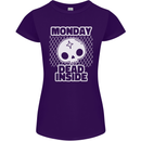Monday Dead Inside Work Skull Womens Petite Cut T-Shirt Purple