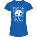 Monday Dead Inside Work Skull Womens Petite Cut T-Shirt Royal Blue