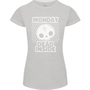 Monday Dead Inside Work Skull Womens Petite Cut T-Shirt Sports Grey