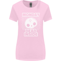 Monday Dead Inside Work Skull Womens Wider Cut T-Shirt Light Pink