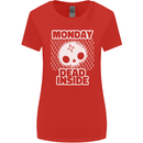 Monday Dead Inside Work Skull Womens Wider Cut T-Shirt Red