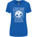 Monday Dead Inside Work Skull Womens Wider Cut T-Shirt Royal Blue