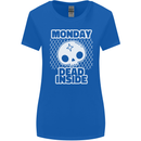 Monday Dead Inside Work Skull Womens Wider Cut T-Shirt Royal Blue